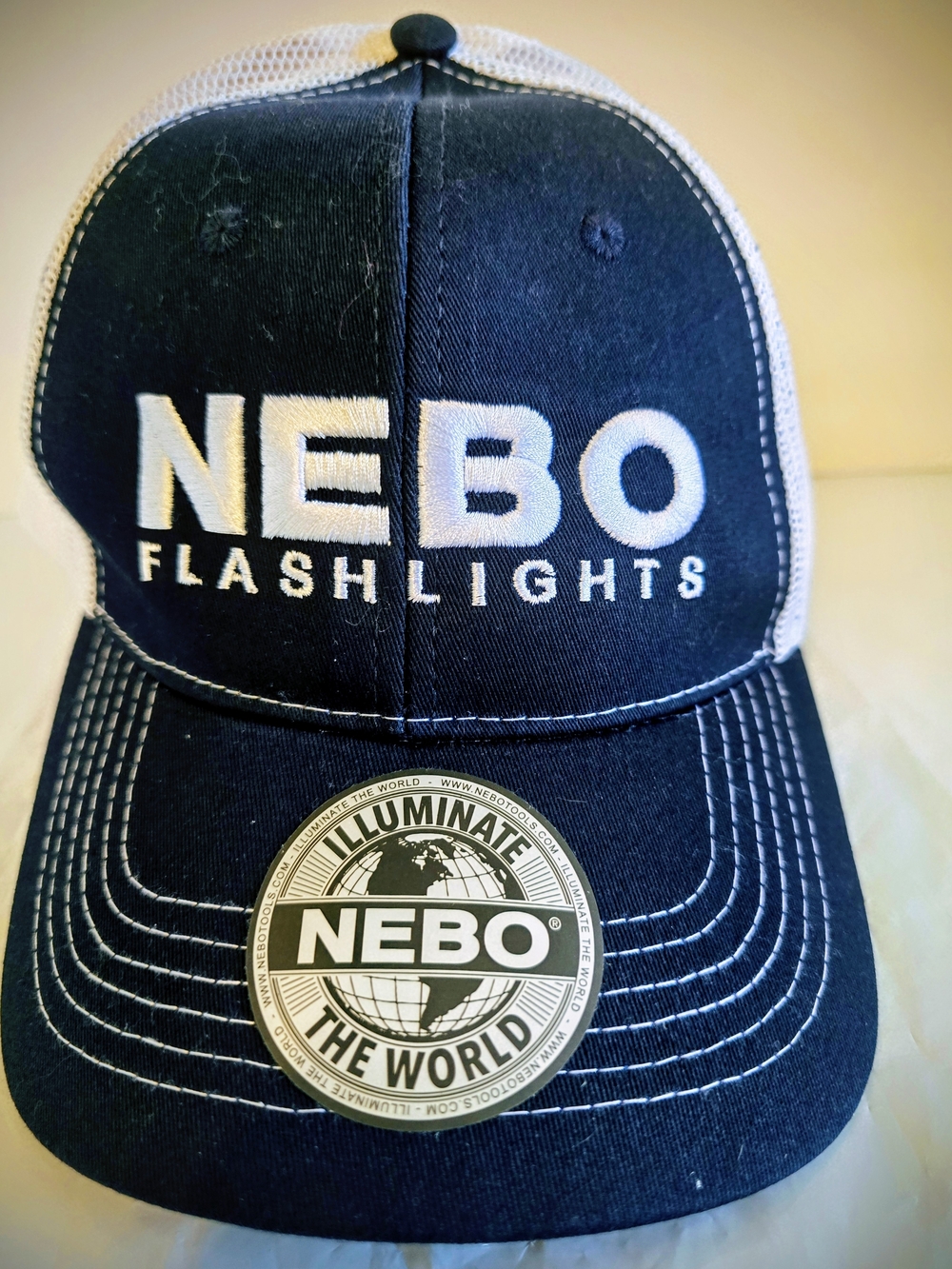 NEBO Flashlights Blue & White Trucker Hat New With Tag